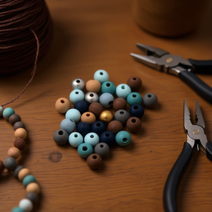 Perline in Legno Ilan 10mm Tonalità Morandi 10g per Creazione di Gioielli Artigianali - Product Image 2