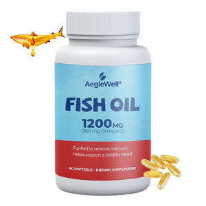 Aeglewell Suppléments d'huile de poisson Oméga <span class=keywords><strong>3</strong></span> Soutient la santé cardiaque <span class=keywords><strong>1200</strong></span> mg Gélules d'huile de poisson - Product Image 1