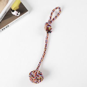 Pet Rope Ball Toy Chew Resistant Dental <b>Dog</b> Toy Medium Size <b>Pull</b> <b>Along</b> Knot Toy For Puppies - Product Image 4
