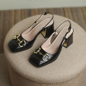 Zapatos de Tacón Alto para Mujer, Diseño Nuevo, Punta Cuadrada, Formales, para Oficina, Trabajo, Desplazamientos, Tacón Grueso, Empaquetado en Caja - Product Image 3