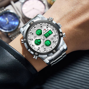 Montre Homme Analogique-Numérique LIGE FB0100 Multifonction 49mm avec Lunette Sportive, Lumière LED, Chronomètre 100 SEC, Montre Décontractée Tendance + Boîte - Product Image 6