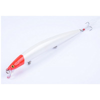 Leurre Artificiel Dur 6 Couleurs Flottant Minnow 18,5 cm/22 g en Plastique ABS Réaliste pour la Pêche en Mer au Dorade Noire