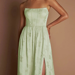 Vestido Maxi Elegante Verde Menta Sin Tirantes para Mujer, con Espalda de Encaje, Silueta en A, Vestido para Fiesta de Verano - Product Image 2