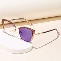 Nouvelles Lunettes de Soleil Photochromiques UV400 Sans Monture Effet Œil de Chat Tendance Style Européen et Américain pour Femme – Idéales pour l'Extérieur et l'International