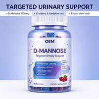 Gummies de D-Mannose à Marque Blanche OEM, 30 Unités, avec Pissenlit et Vitamine C, Complément Alimentaire