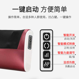 Neck Shoulder Massager Electric Heating Kneading Massage For Neck Back Waist USB Rechargeable Wine Red - Product Image 5