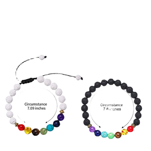 Braccialetti in agata occhio di tigre e pietra vulcanica di <span class=keywords><strong>Daisy</strong></span> Fang, i più venduti, intrecciati, set per coppia, cristallo e agata - Product Image 5