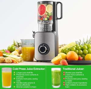 Presse-agrumes lent à mastication à froid personnalisé, extracteur de jus électrique à faible bruit de 200W avec grande bouche pour fruits <span class=keywords><strong>frais</strong></span> - Product Image 3
