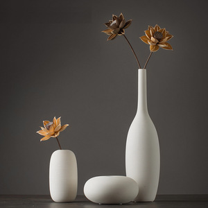 JM1 Moderno Jarrón <span class=keywords><strong>Pequeño</strong></span> de Cerámica y Resina para Suelo, Diseño Ecológico con Rayas Mate para Hierba de Pampas, Hogar, Jardín, Sala de Estar - Product Image 6