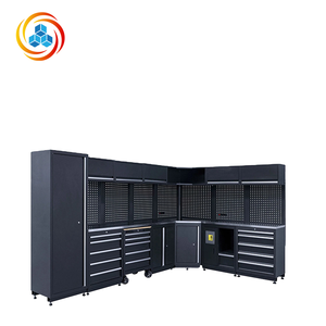 Steel Assembled <b>Tool</b> <b>Boxes</b> Storage Cabinets Key <b>Lock</b> 2 Doors Floor Mount Workshop Garage Large Combination Cabinet - Product Image 3