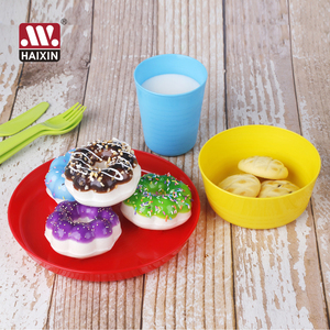 BPA miễn phí Trọng lượng nhẹ không thể phá vỡ Bộ đồ ăn Bộ trẻ em Kid của bát đĩa dao kéo 24 cái Nhựa Bộ đồ ăn cho Đảng cắm trại - Product Image 1