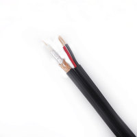 Kabel Siamese RJ45 2 Pair+2X0.5mm2 Berkualitas Tinggi untuk Jaringan Daya Cat5e Cat6+DC dengan Kabel Ethernet Daya untuk POE