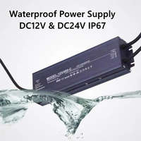Transformateurs d'éclairage étanches IP67 DC12V 24V pour éclairage extérieur, alimentation 12V, 10W 20W 30W 45W 60W 100W 200W 300W, driver LED