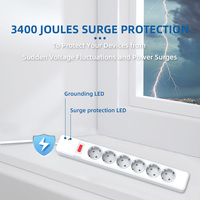 Multiprise parasurtenseur Vastfafa 6 prises, prise UE 230V 16A, couleur personnalisée, protection incendie ABS