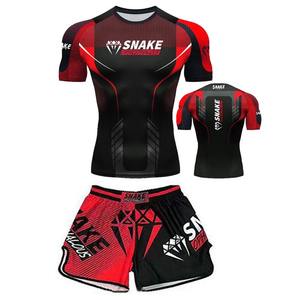 Vêtements d'entraînement de <span class=keywords><strong>combat</strong></span> <span class=keywords><strong>UFC</strong></span> transfrontalier, boxe, Muay Thai, fitness, shorts et t-shirts à séchage rapide pour hommes et femmes adultes - Product Image 5