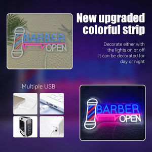 Letrero LED de Neón Abierto para Barbería, con USB y Regulable, para Exhibición en Ventana, Salón de Belleza, Barbería, Sala de Estar, Tienda, Decoración de Pared - Product Image 5