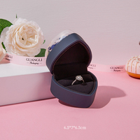 Boîtes à bijoux personnalisées, boîte à bijoux en forme de cœur avec rose éternelle, boîte de présentation de bijoux en plastique transparent, boîte cadeau pour la Saint-Valentin