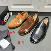 Mocassins classiques pour hommes de style designer de haute qualité, en cuir de vache véritable et daim, à enfiler, pour affaires, habillés ou décontractés, chaussures plates pour hommes