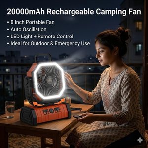 20000mAh Portable Outdoor Camping <b>Fans</b> <b>Remote</b> <b>Control</b> With LED Light Rechargeable Desk <b>Fan</b> - Product Image 2