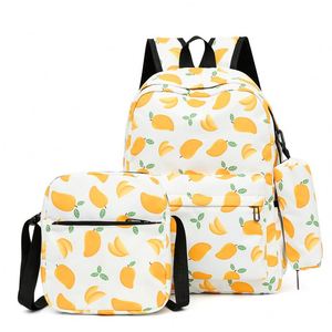 Mochila Escolar Impermeable Personalizada para Adolescentes, con Estampado de Frutas, Juego de Mochila con Lonchera y Estuche para Lápices - Product Image 1