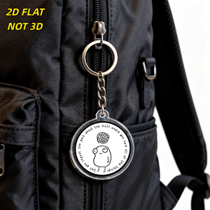 Llavero de acrílico con diseño de piña triste, estilo gótico, para bolsos y llaveros, ideal para fans de la estética alternativa y el humor negro. - Product Image 4