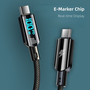 Cable de Datos con Pantalla Digital Inteligente LED de 1.2M PD 100W/60W, Cable <span class=keywords><strong>Tipo</strong></span> C de Carga Rápida para Teléfonos <span class=keywords><strong>Tipo</strong></span> C, Venta al Por Mayor - Product Image 2