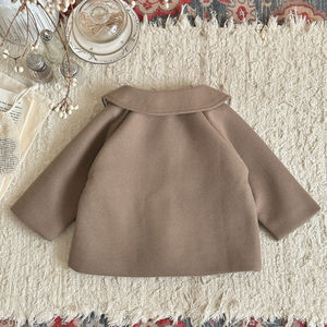 2026 Neue Baby-Polyesterjacke mit niedlichem Sonnen-Stickerei-Kragen, warme beige/kamelfarbene Oberbekleidung für Kleinkinder, Herbst-Winter-Jacke - Product Image 4