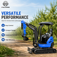 Mini-excavatrice FULCORE Dealer Choice pour les petites entreprises de location de services à la main d'œuvre, avec moteur Kubota et chenilles en acier.