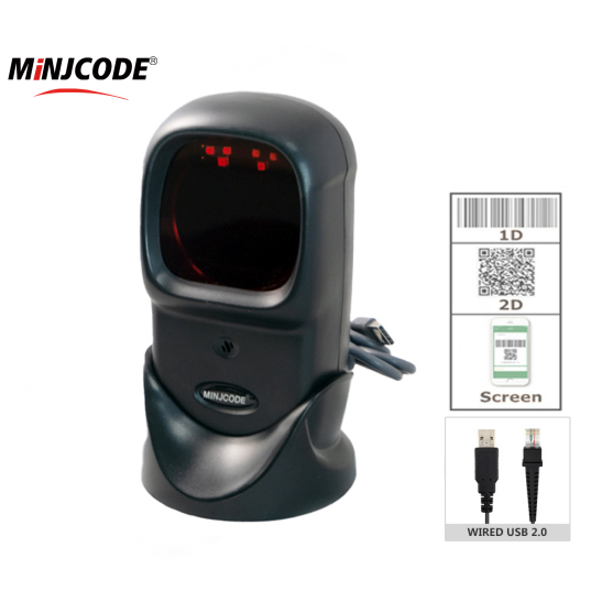 Mj9120 1D 2D Omnidirectional Desktop Barcode Scanner Usb Platform Qr Bar Codes Scanning for Supermarket