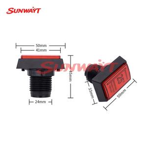Botón pulsador momentáneo de plástico de 51*34mm con parte superior plana, borde inclinado e impresión LED para videojuegos arcade - Product Image 4
