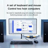 SAMZHE Manual 2-in-1-out KVM Switcher VGA Video Switching Monitor untuk Tampilan Desktop Mouse Keyboard USB Perangkat Berbagi Printer