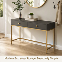 Meuble d'entrée mural avec rangement arrière, étagère longue et étroite en métal, mobilier de salon moderne au design simple, vente en gros