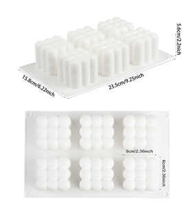 1pcs White Silicone Cube Candle Mold 3D Number Shape for Homemade Soap Fondant Cake Fondant Making Supplies with Opp Bag - Product Image 3