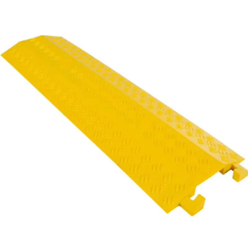 Lightweight Yellow Black PVC Drop Over Cable Ramp Cable Protector 1 Channel for Garage
