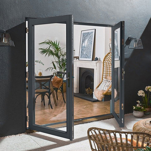 Porte en aluminium moderne à prix avantageux, design pour intérieur, cuisine, chambre, porte à double battant, cadre en aluminium, porte en verre à vendre - Product Image 4