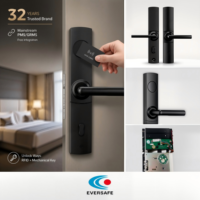 Sistema de Cerradura de Puerta RFID para Hotel con Tarjeta de Acceso y Llave Mecánica |   Cerradura Electrónica Inteligente para Habitaciones de Hotel para la Industria Hotelera