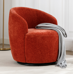 Sillón de Diseño Nórdico Moderno para Dormitorio, Espacios Pequeños, Tapizado en Tela, Diseño de Barril, para Sala de Estar, Hotel - Product Image 1