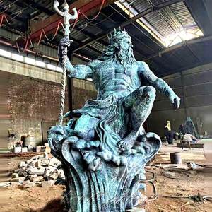 Statue Aquaman en bronze moderne grandeur nature dieu de la mer Poséidon pour la maison jardin parc prix de gros laiton extérieur - Product Image 1