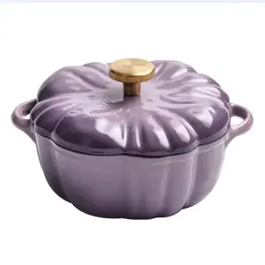 household Enamel Dutch Oven Cookware Sets Casserole Soup Pot Pumpkin Cast Iron Stew Pot