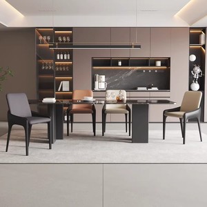 Ghế ăn ngoài trời bằng da Ý phong cách Bắc Âu, khung kim loại, thiết kế hiện đại sang trọng dành cho nhà hàng khách sạn cao cấp, dùng cho bàn và ghế phòng ăn - Product Image 2