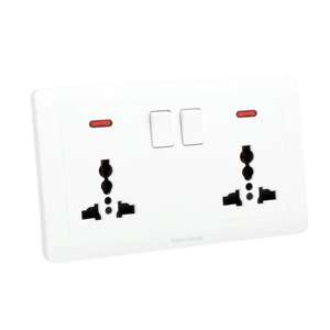 Enchufe de Pared Universal Doble de 5 Pines con Panel Táctil, 10 Tomas de Corriente, Interruptor Eléctrico, Luz Indicadora LED, Diseño Moderno - Product Image 2