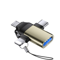Adaptor OTG 3 in 1 Micro USB Type C ke USB 3.0 untuk Sam-sung Galaxy S20 S10 Macbook USB C OTG Adapter Converter