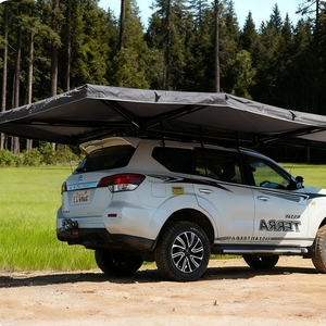 Parasol de voiture en forme d'éventail à 360 degrés pour le camping en plein air, avec double poteaux et tiges de support, tissu Oxford résistant aux UV, <span class=keywords><strong>tente</strong></span> pare-soleil pour voiture - Product Image 4