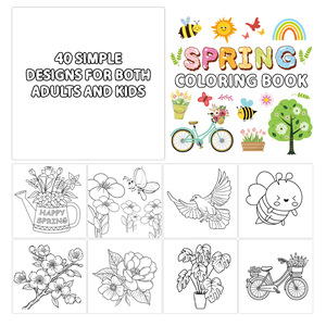 Nuovo Prodotto Transfrontaliero: Libro <span class=keywords><strong>da</strong></span> <span class=keywords><strong>Colorare</strong></span> in Carta <span class=keywords><strong>per</strong></span> la Primavera, 40 Pagine, Cartoni Animati e Doodle, <span class=keywords><strong>per</strong></span> Bambini dai 4 Anni in su, Semplice e Facile anche <span class=keywords><strong>per</strong></span> <span class=keywords><strong>Adulti</strong></span> - Product Image 2
