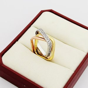 <span class=keywords><strong>Bague</strong></span> de luxe pour femme, trois couleurs, trois anneaux, diamant, marque de créateur, tendance <span class=keywords><strong>Carter</strong></span>, <span class=keywords><strong>bague</strong></span> pour homme, cadeau d'anniversaire, vente chaude - Product Image 1