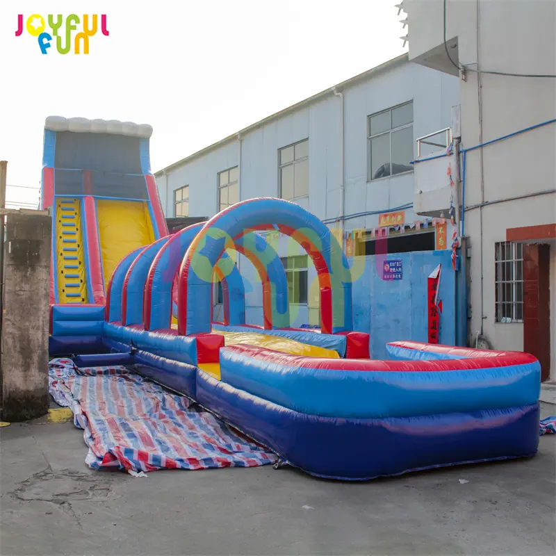 Joyful fun Commercial large blue crush dual lane waterslides backyard blow up inflatable water slide with pool for adults