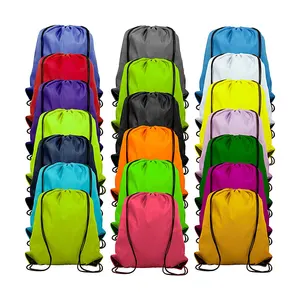 Factory Waterproof 210d Polyester Drawstring Backpack Bag Recycled Sport Gym Drawstring Bagpack Marathon Backpack Bags Unisex