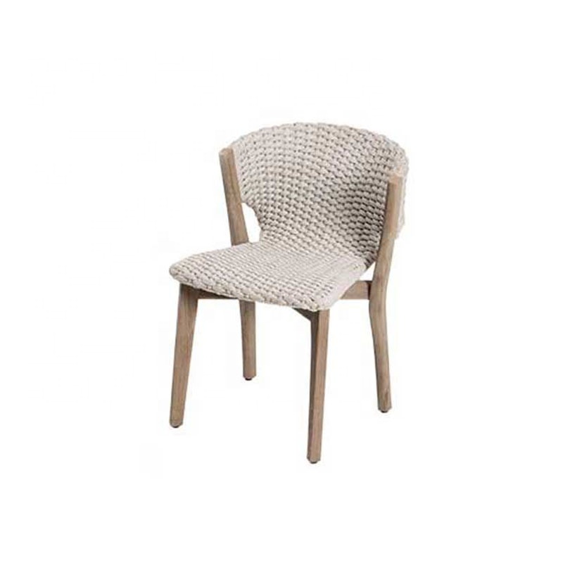 New design outdoor furniture rope teak garden dining side chair