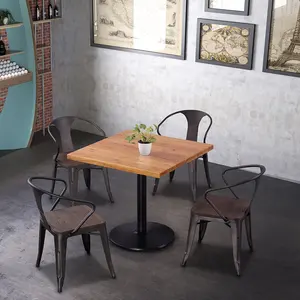 (SP-CT859) venda Quente mobília do restaurante cadeiras de madeira e mesas de café industrial