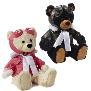 Gepersonaliseerde Luchtvaartmaatschappij Mascotte Aviator Zachte Teddybeer Met Bril Custom Jacket Uniform Pluche <span class=keywords><strong>Pilot</strong></span> Teddybeer Luchtvaart Souvenirs - Product Image 4